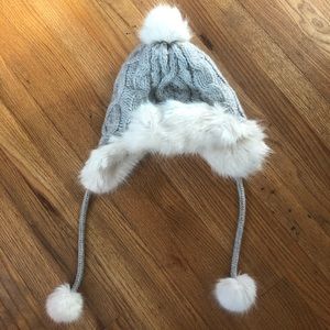 Chunky Cable Peruvian Faux Fur Hat